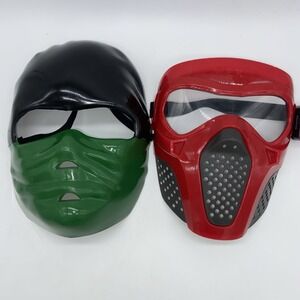 Rubie's Green And Black Ninja Mask Kid's Halloween Costume Red‎ Dart Gun Hero